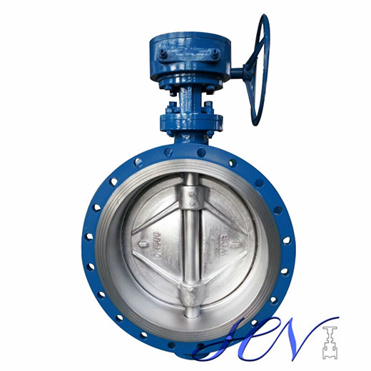 Zero Leakage Metal Seated Flanged Gear Operated Double Offset Butterfly Valve
